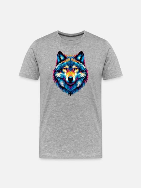 Loup - T-shirt bio Premium Homme - gris chiné