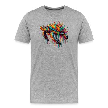 Tortue - T-shirt bio Premium Homme - gris chiné - Devant - Damien (186cm)
