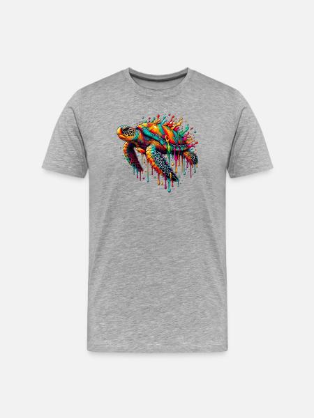Turtle - Men's Premium Organic T-Shirt - heather grey