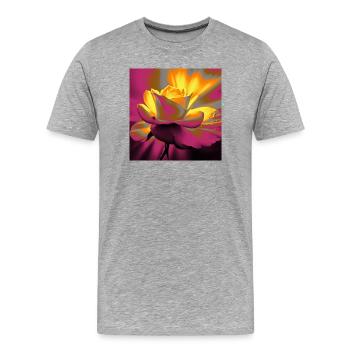 Rosa Glanz - Männer Premium Bio T-Shirt - Grau meliert - Vorne - Damien (186cm)