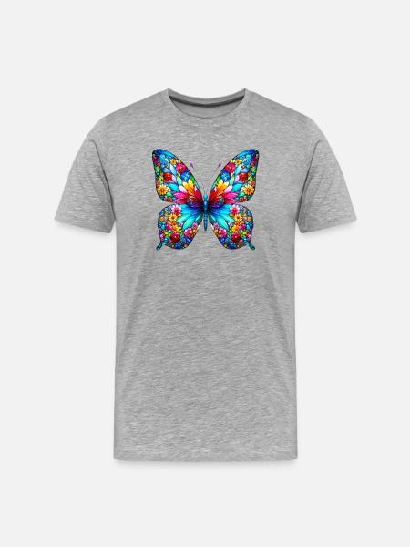 Butterfly - Men's Premium Organic T-Shirt - heather grey