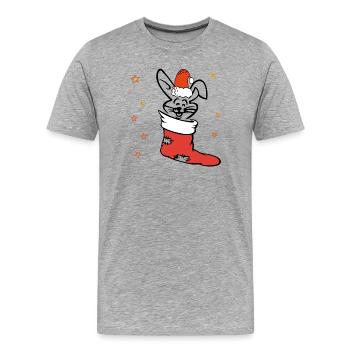 Easter Bunny St. Nicholas - Men's Premium Organic T-Shirt - heather grey - Front - Damien (186cm)