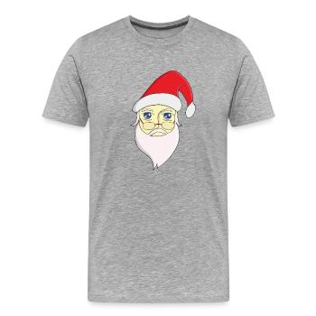 Frohe Weihnachten Weihnachtsmann - Männer Premium Bio T-Shirt - Grau meliert - Vorne - Damien (186cm)