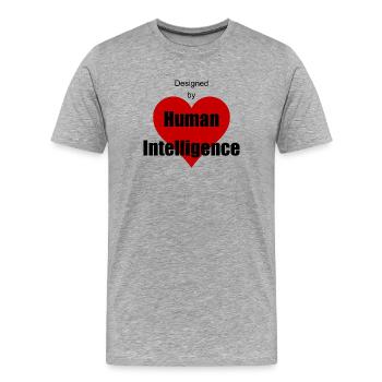 Menschliche Intelligenz - Männer Premium Bio T-Shirt - Grau meliert - Vorne - Damien (186cm)
