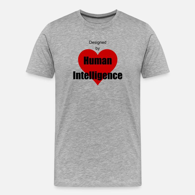 Menschliche Intelligenz - Männer Premium Bio T-Shirt - Grau meliert