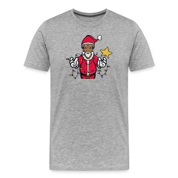 Ein strahlender Weihnachtsmann - Männer Premium Bio T-Shirt - Grau meliert - Vorne - Damien (186cm)