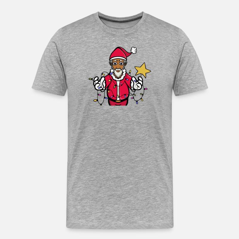 Ein strahlender Weihnachtsmann - Männer Premium Bio T-Shirt - Grau meliert