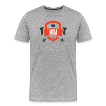 Maman d'Amour - Muttertag - Männer Premium Bio T-Shirt - Grau meliert - Vorne - Damien (186cm)