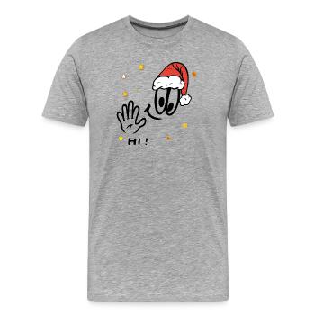 Weihnachtsmann Comic - Männer Premium Bio T-Shirt - Grau meliert - Vorne - Damien (186cm)