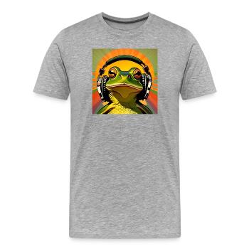 Musikfrosch Sound Frog - Männer Premium Bio T-Shirt - Grau meliert - Vorne - Damien (186cm)
