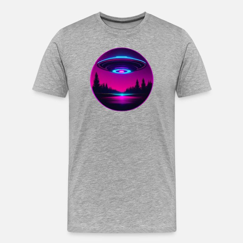 Pink Ufo - Männer Premium Bio T-Shirt - Grau meliert