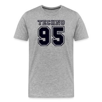 TECHNO 95 - T-shirt bio Premium Homme - gris chiné - Devant - Damien (186cm)