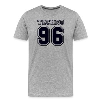 TECHNO 96 - T-shirt bio Premium Homme - gris chiné - Devant - Damien (186cm)