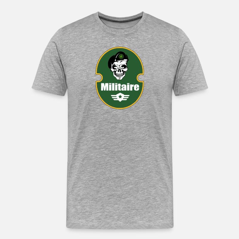 Militärisch - Männer Premium Bio T-Shirt - Grau meliert