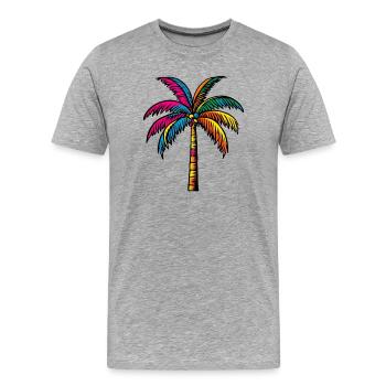 Palme - Männer Premium Bio T-Shirt - Grau meliert - Vorne - Damien (186cm)