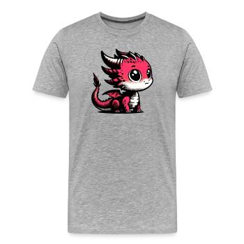 Dragon - Men's Premium Organic T-Shirt - heather grey - Front - Damien (186cm)