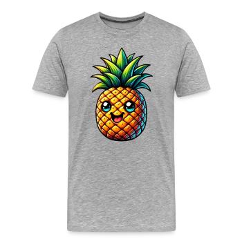 Ananas - T-shirt bio Premium Homme - gris chiné - Devant - Damien (186cm)