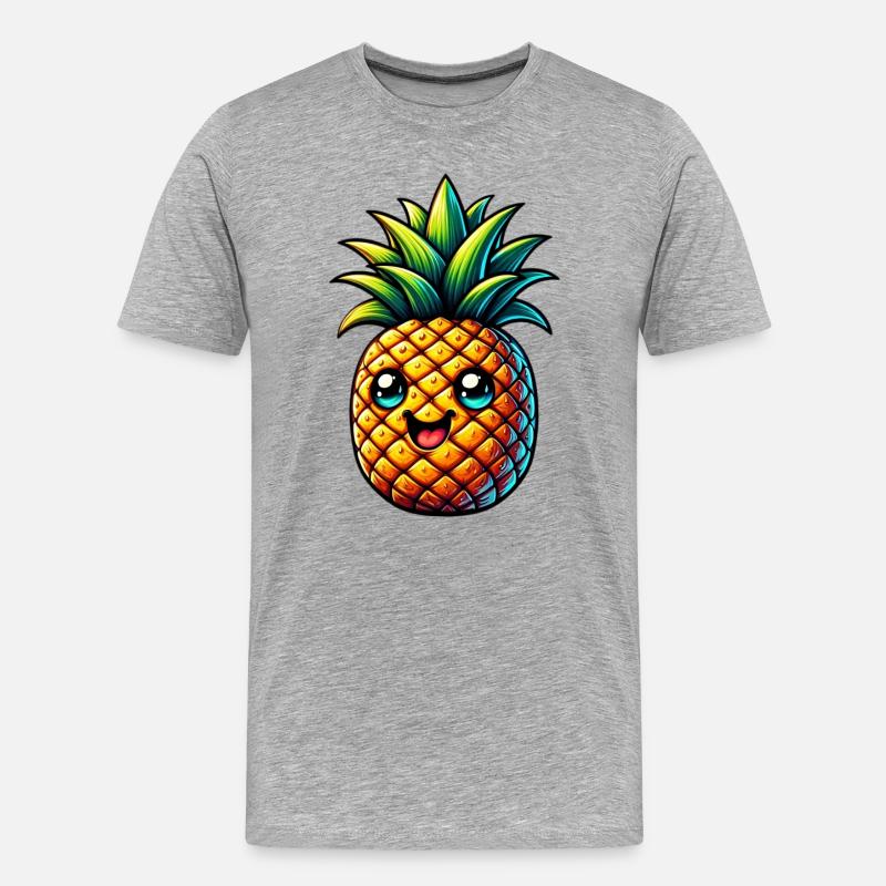 Ananas - Männer Premium Bio T-Shirt - Grau meliert