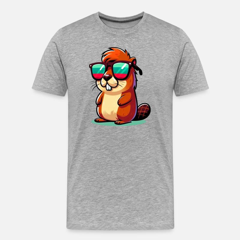 Bieber - Männer Premium Bio T-Shirt - Grau meliert