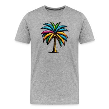 Palm tree - Men's Premium Organic T-Shirt - heather grey - Front - Damien (186cm)