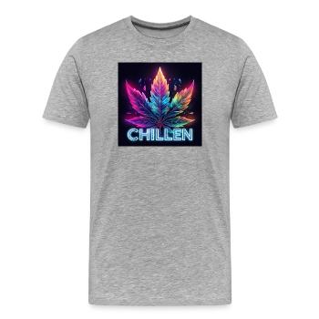 chillen - Männer Premium Bio T-Shirt - Grau meliert - Vorne - Damien (186cm)
