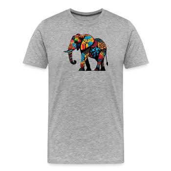 Éléphant - T-shirt bio Premium Homme - gris chiné - Devant - Damien (186cm)