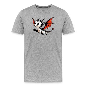 Dragon - Men's Premium Organic T-Shirt - heather grey - Front - Damien (186cm)