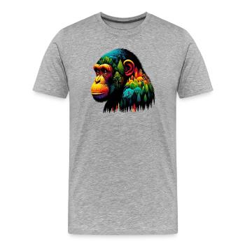 Singe - T-shirt bio Premium Homme - gris chiné - Devant - Damien (186cm)
