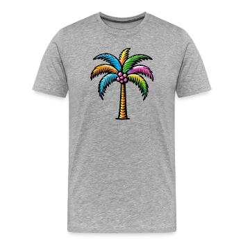 Palm tree - Men's Premium Organic T-Shirt - heather grey - Front - Damien (186cm)
