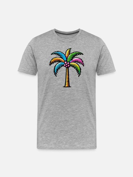Palm tree - Men's Premium Organic T-Shirt - heather grey