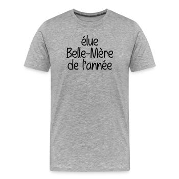 élue belle-mère de l'année - T-shirt bio Premium Homme - gris chiné - Devant - Damien (186cm)