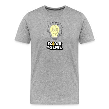 Flash of genius - Men's Premium Organic T-Shirt - heather grey - Front - Damien (186cm)