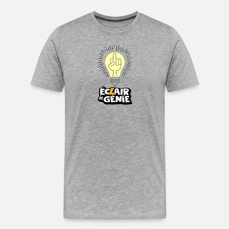 Geistesblitz - Männer Premium Bio T-Shirt - Grau meliert