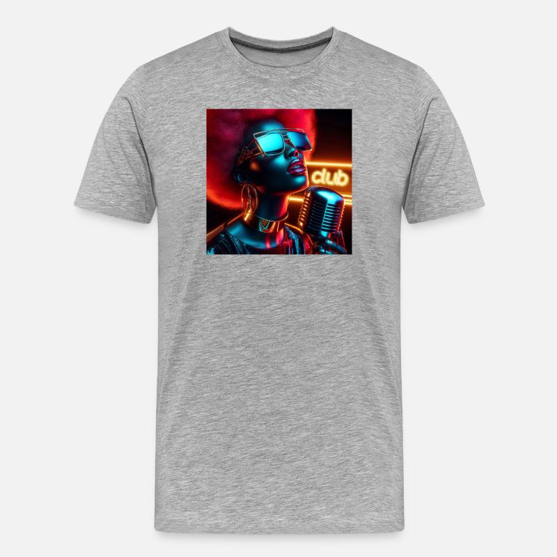 Diva Jazz Club - Männer Premium Bio T-Shirt - Grau meliert