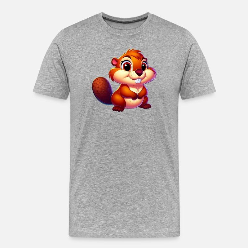 Bieber - Männer Premium Bio T-Shirt - Grau meliert