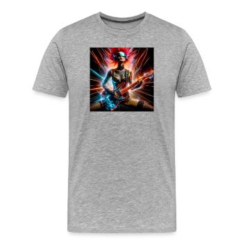 Cyberpunk-Rocker - Männer Premium Bio T-Shirt - Grau meliert - Vorne - Damien (186cm)