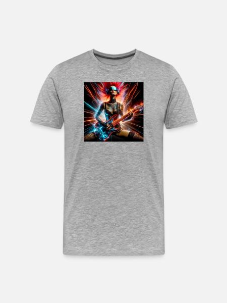 Cyberpunk rocker - Men's Premium Organic T-Shirt - heather grey