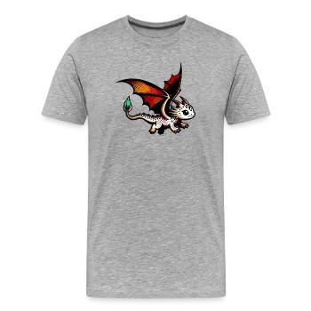 Dragon - Men's Premium Organic T-Shirt - heather grey - Front - Damien (186cm)