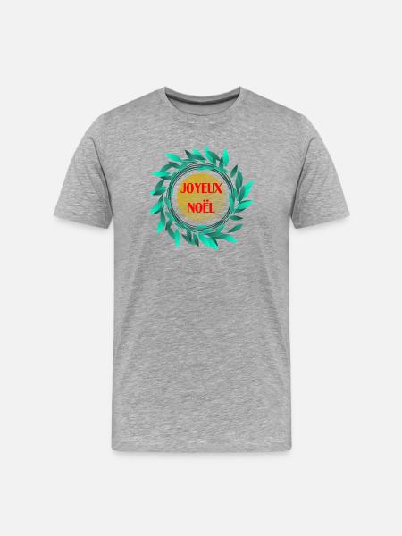 NOËL. JOYEUX NOËL - T-shirt bio Premium Homme - gris chiné