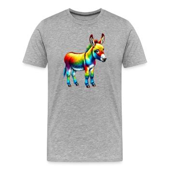 Esel-Maultier - Männer Premium Bio T-Shirt - Grau meliert - Vorne - Damien (186cm)