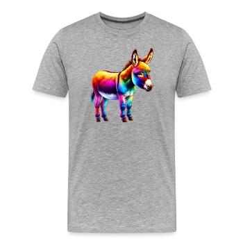 Esel-Maultier - Männer Premium Bio T-Shirt - Grau meliert - Vorne - Damien (186cm)