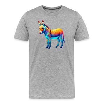 Esel-Maultier - Männer Premium Bio T-Shirt - Grau meliert - Vorne - Damien (186cm)