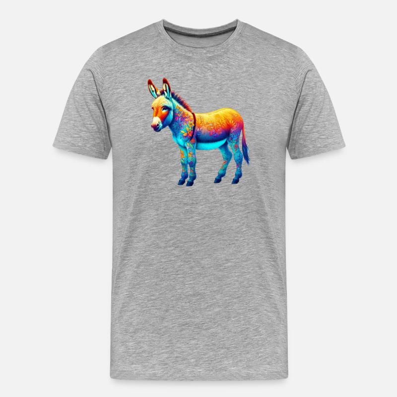 Esel-Maultier - Männer Premium Bio T-Shirt - Grau meliert