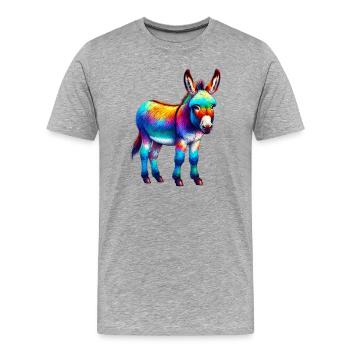 Esel-Maultier - Männer Premium Bio T-Shirt - Grau meliert - Vorne - Damien (186cm)