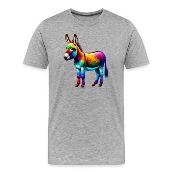 Esel-Maultier - Männer Premium Bio T-Shirt - Grau meliert - Vorne - Damien (186cm)
