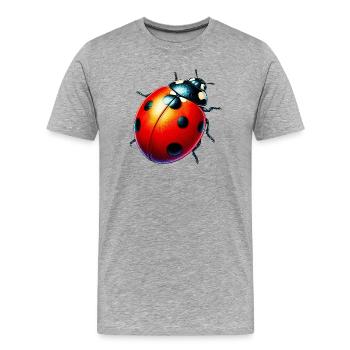 Marienkäfer - Männer Premium Bio T-Shirt - Grau meliert - Vorne - Damien (186cm)