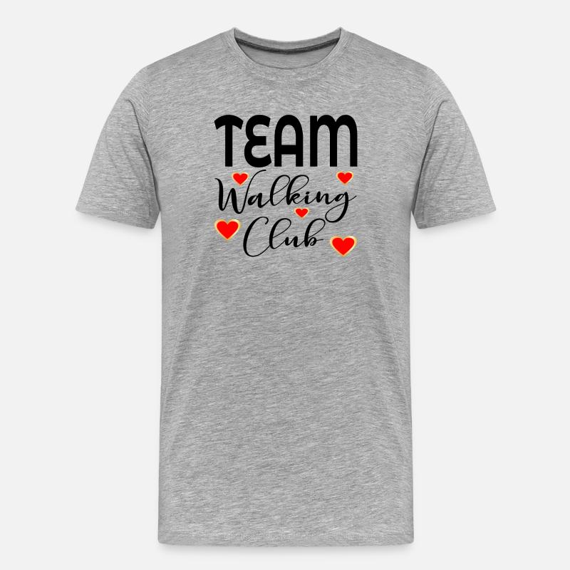 TEAM-WALKING-CLUB - Männer Premium Bio T-Shirt - Grau meliert