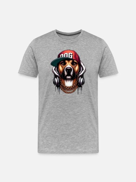Chien - T-shirt bio Premium Homme - gris chiné