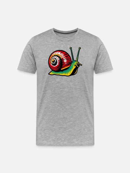 Snail - Men's Premium Organic T-Shirt - heather grey
