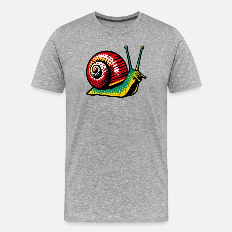 Schnecke - Männer Premium Bio T-Shirt - Grau meliert